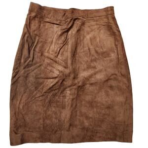 Alberto vera pelle 40 pencil skirt pleather brown